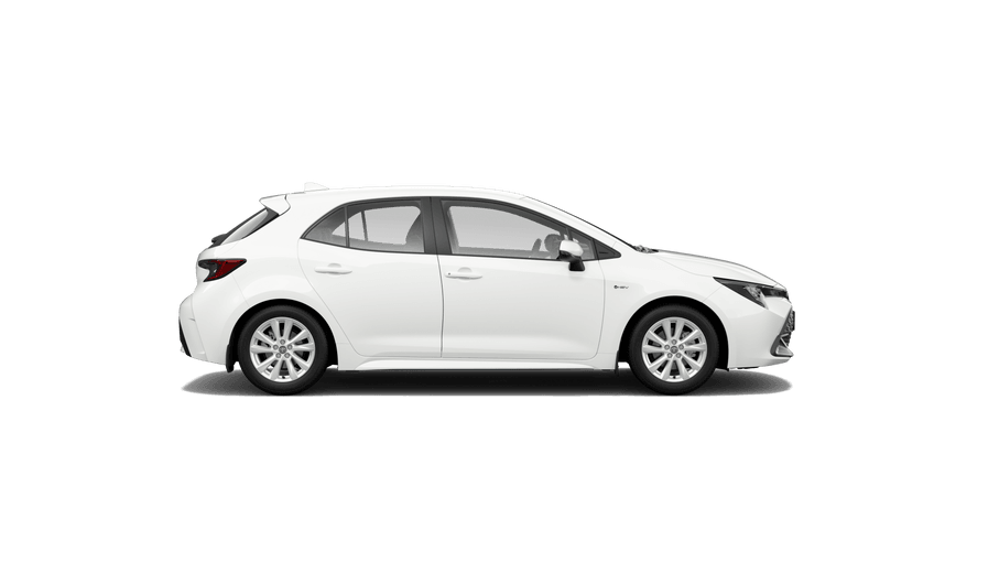 White Toyota Corolla hatchback, the vehicle model listed by our instructors
